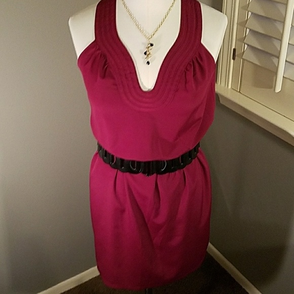 Ann Taylor Loft Raspberry sleeveless dress 2P - Picture 2 of 8